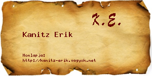 Kanitz Erik névjegykártya