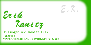 erik kanitz business card